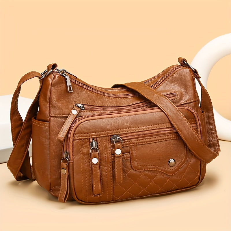 Women’s Large Capacity Soft Shoulder Bag – Lightweight Crossbody Purse