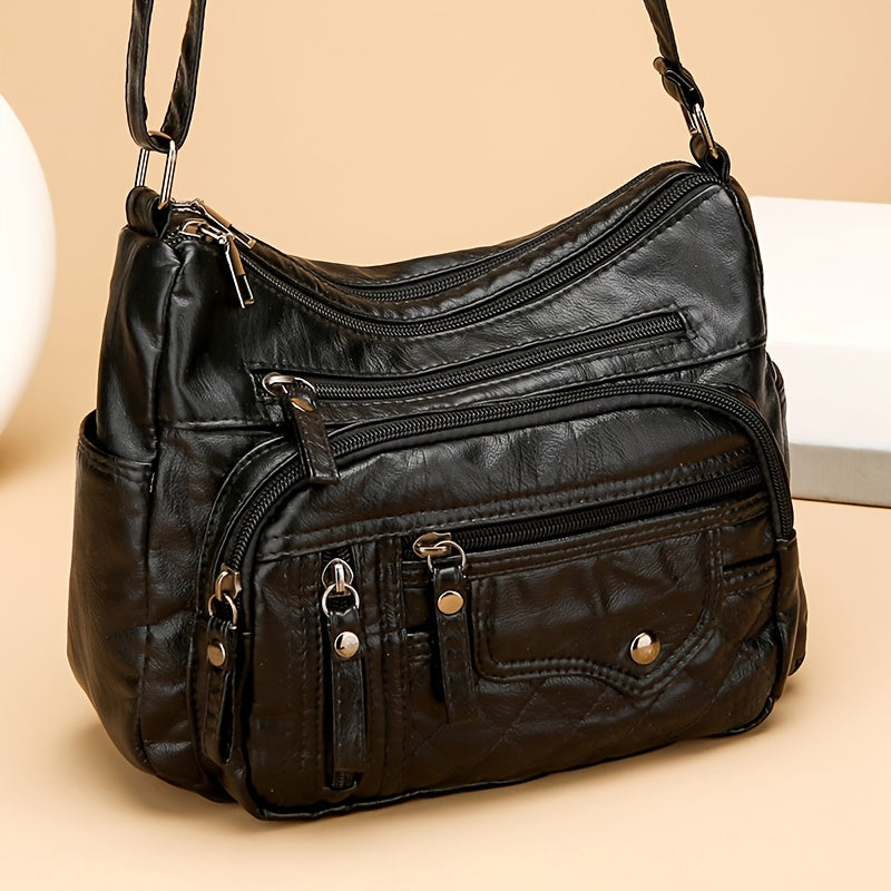 Women’s Large Capacity Soft Shoulder Bag – Lightweight Crossbody Purse