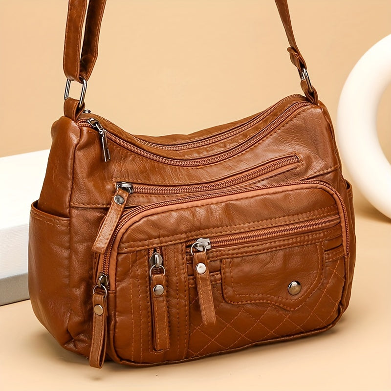 Women’s Large Capacity Soft Shoulder Bag – Lightweight Crossbody Purse