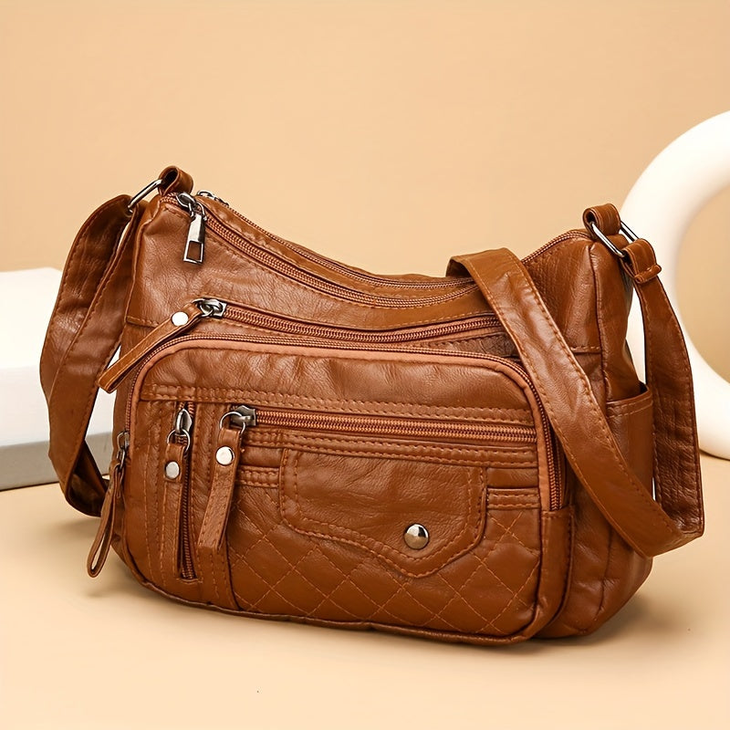 Women’s Large Capacity Soft Shoulder Bag – Lightweight Crossbody Purse