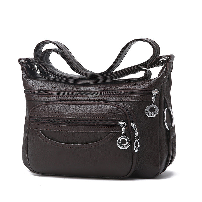 Women's Soft Leather Crossbody Shoulder Bag – Lightweight Everyday Purse