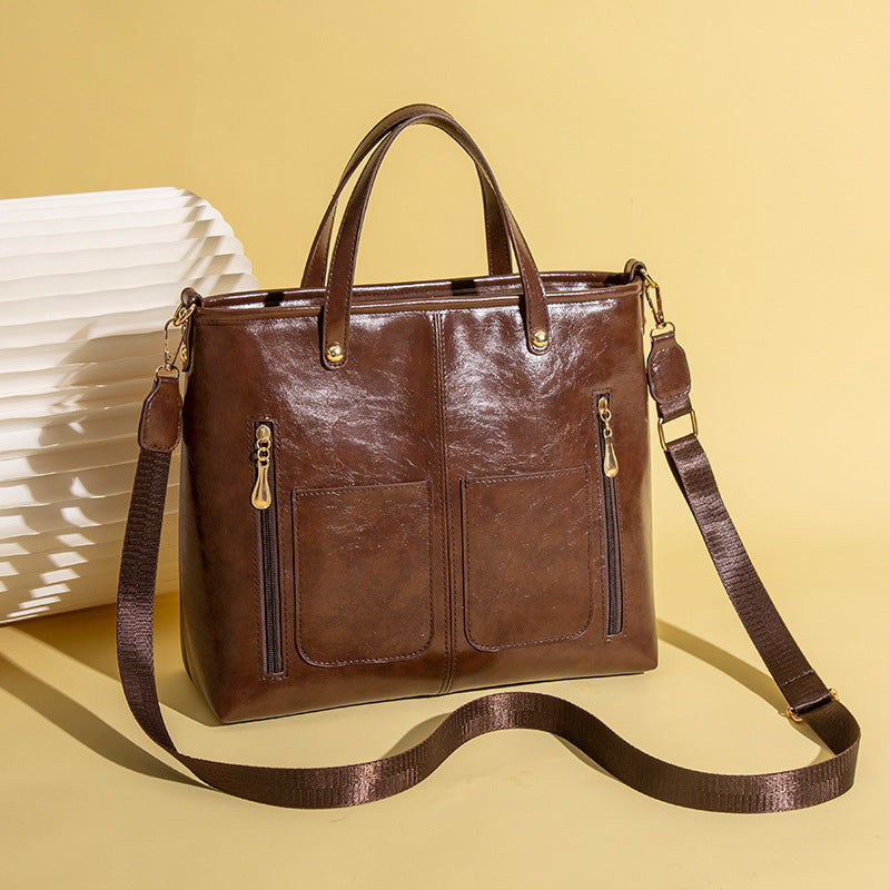 Women’s Vintage Tote Bag – Elegant Spacious Handbag for Everyday Use