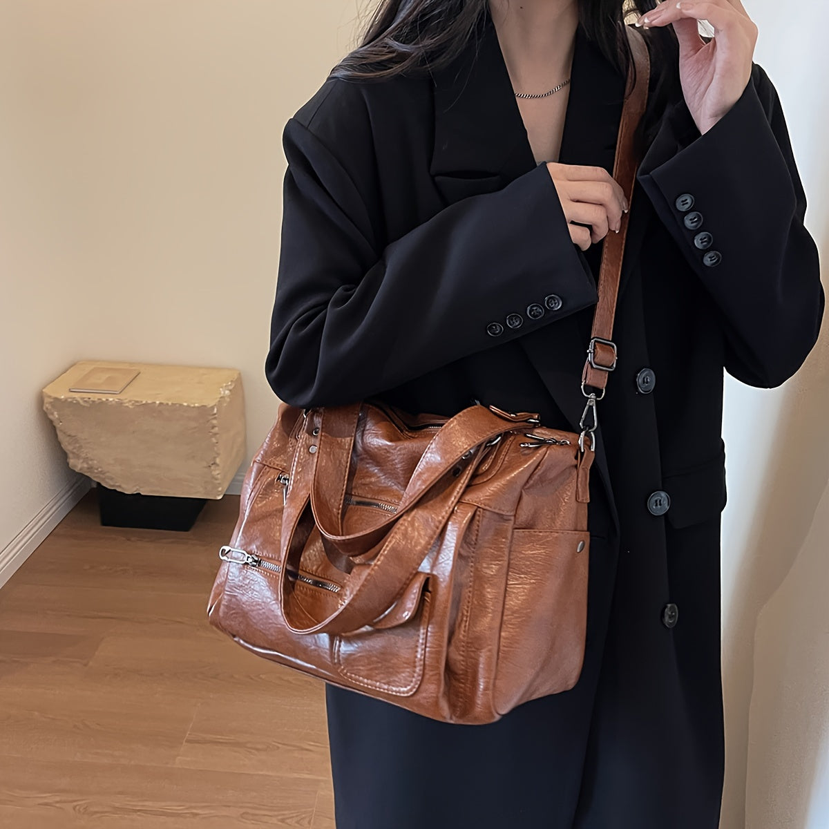 Vintage Large Capacity Travel Tote Bag – Elegant & Versatile for Everyday Use