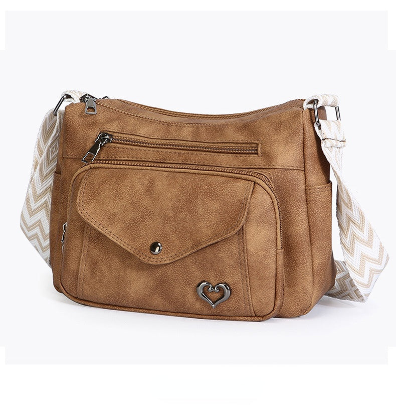 Vintage Crossbody Bag – Multi-Pocket Everyday Purse for Women