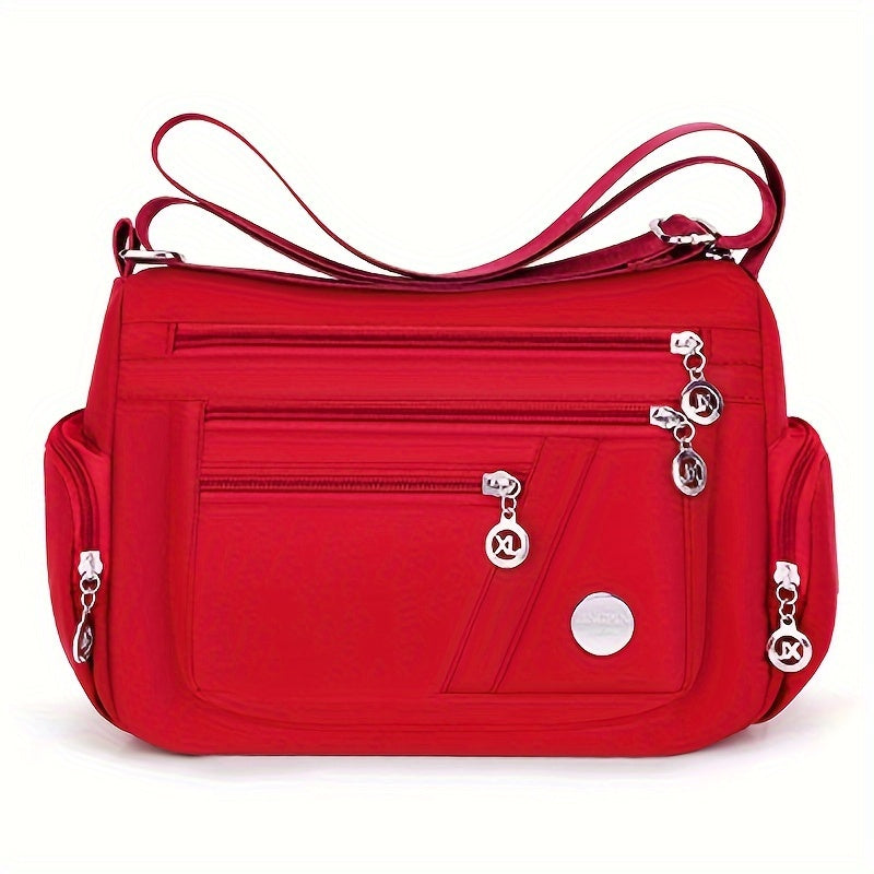 Lightweight Multi-Zip Crossbody Bag – Everyday Shoulder Purse for Women
