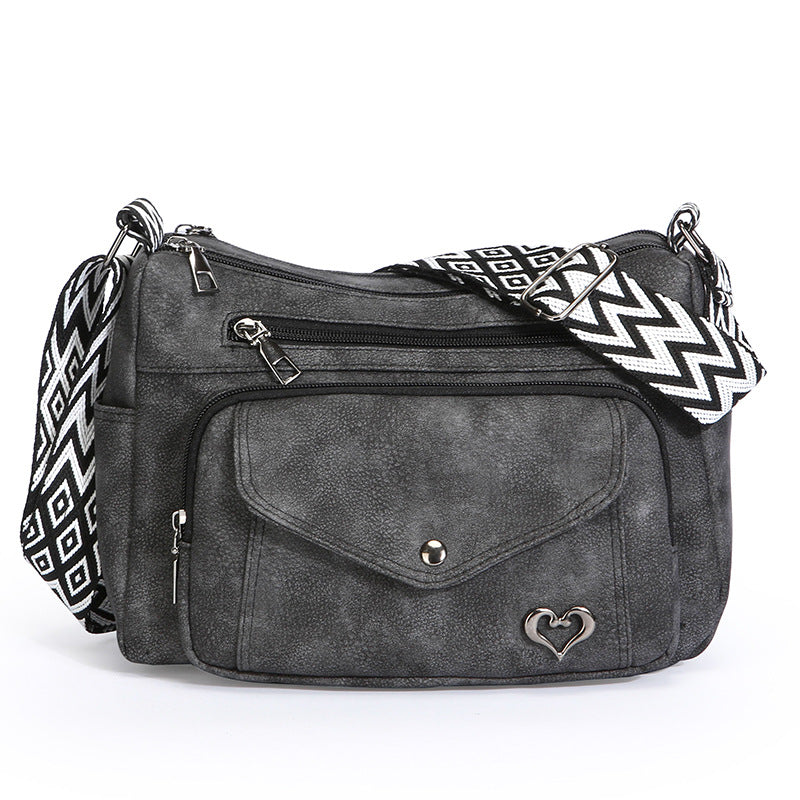 Vintage Crossbody Bag – Multi-Pocket Everyday Purse for Women