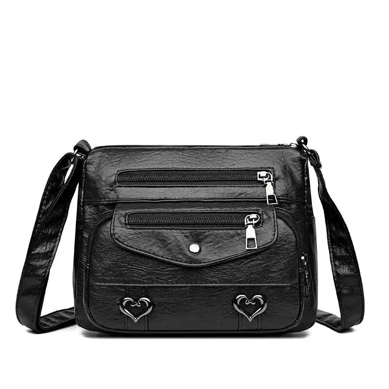 Women’s Soft Leather Crossbody Purse – Lightweight Everyday Handbag