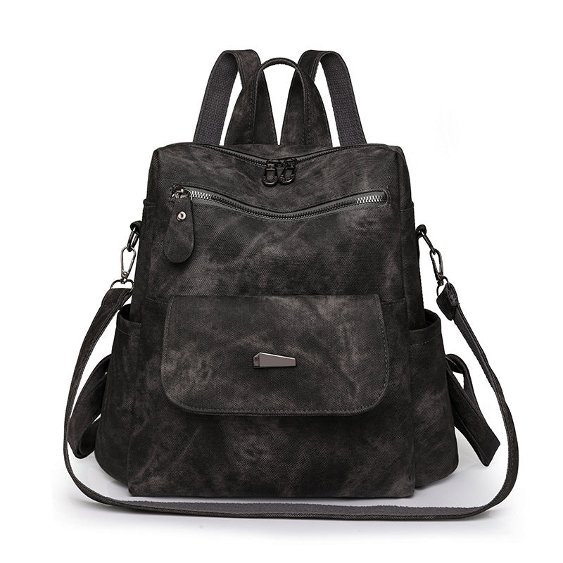 Vintage Leather Convertible Backpack Purse – Large Capacity Anti-Theft Travel Handbag