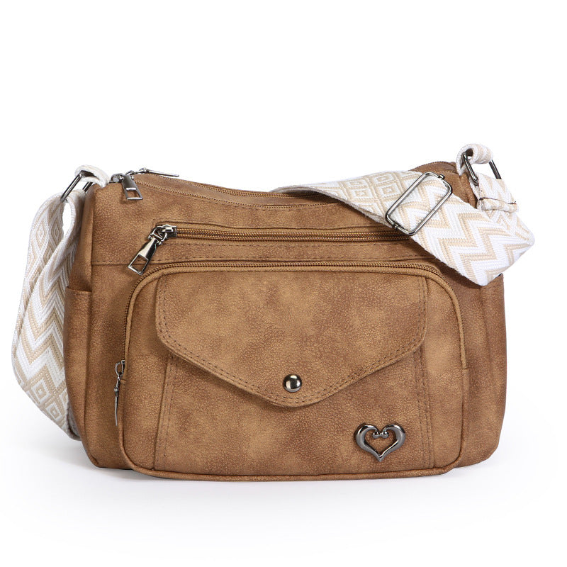 Vintage Crossbody Bag – Multi-Pocket Everyday Purse for Women