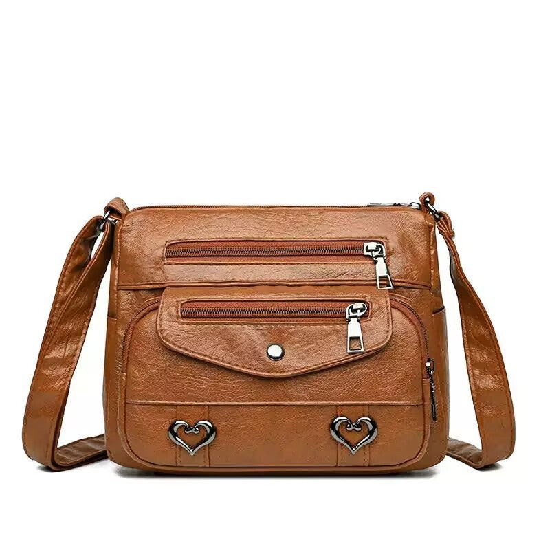 Women’s Soft Leather Crossbody Purse – Lightweight Everyday Handbag