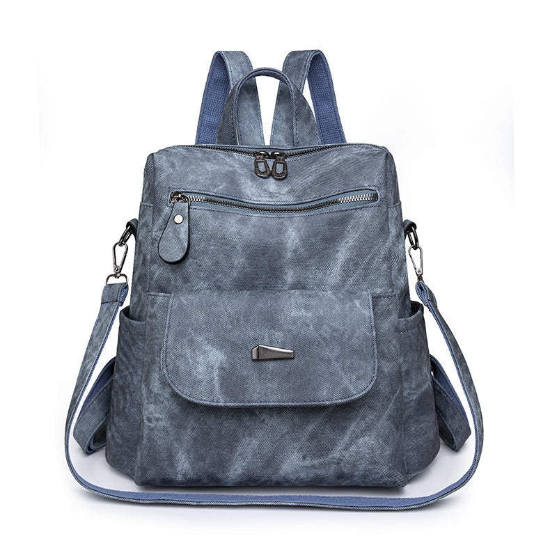 Vintage Leather Convertible Backpack Purse – Large Capacity Anti-Theft Travel Handbag