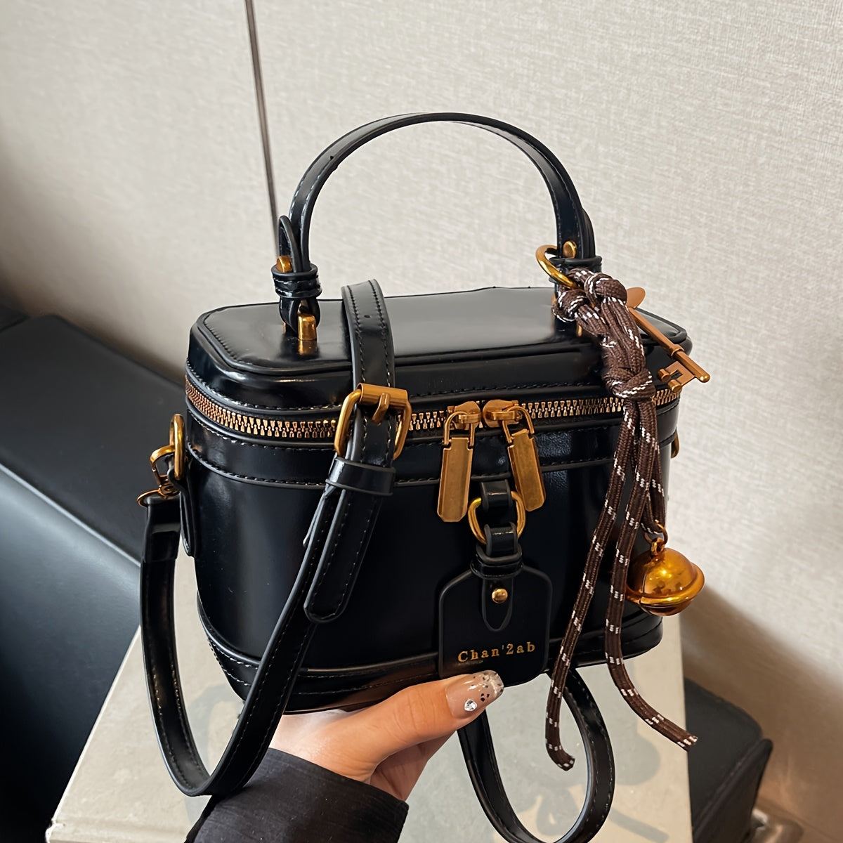 Vintage Bell Charm Box Bag