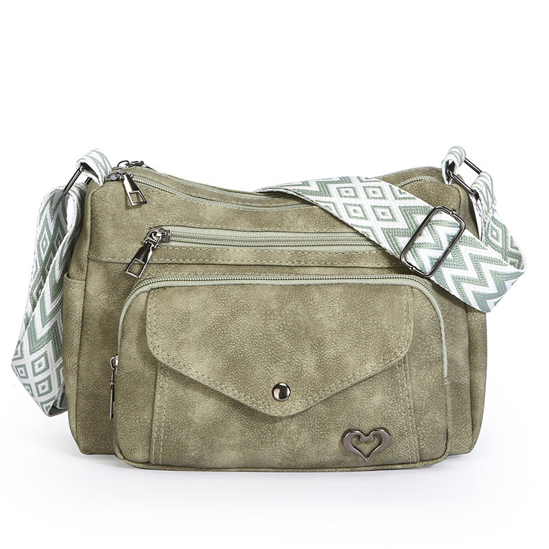 Vintage Crossbody Bag – Multi-Pocket Everyday Purse for Women