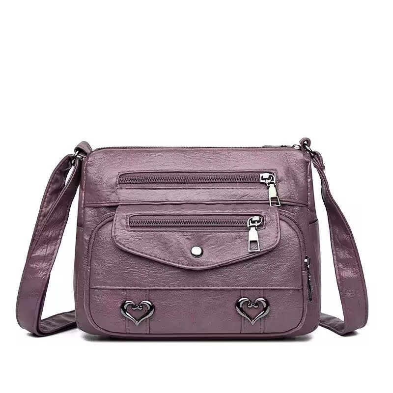 Women’s Soft Leather Crossbody Purse – Lightweight Everyday Handbag