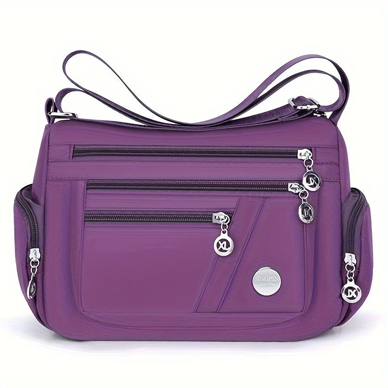 Lightweight Multi-Zip Crossbody Bag – Everyday Shoulder Purse for Women