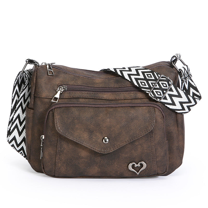Vintage Crossbody Bag – Multi-Pocket Everyday Purse for Women