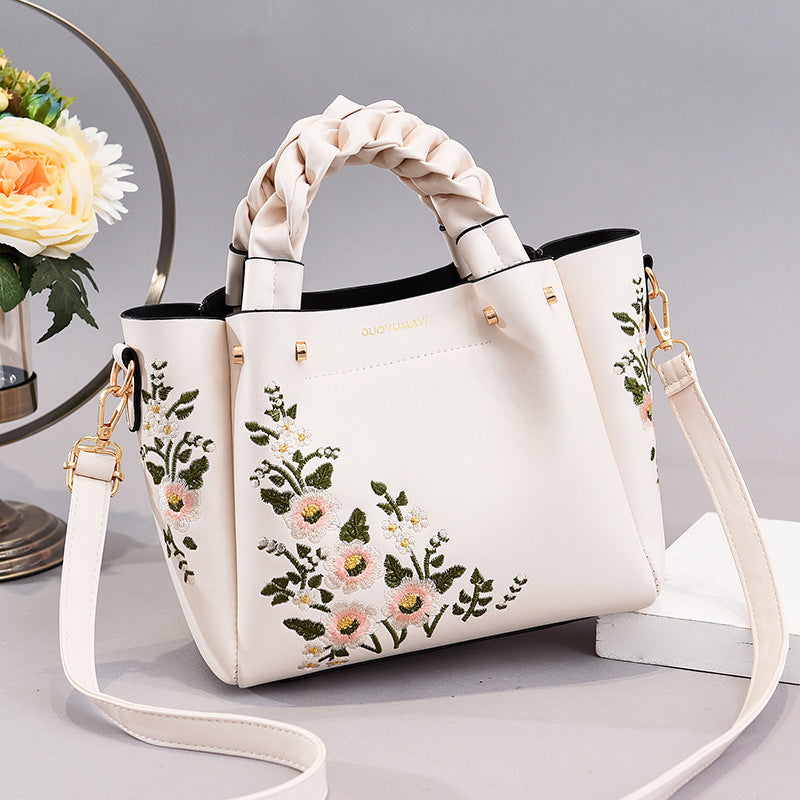 Women's Embroidered Floral Tote Bag – Vintage Crossbody Shoulder Purse