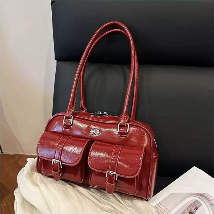 Women's Retro Multi-Pocket Shoulder Bag – Stylish Everyday Tote