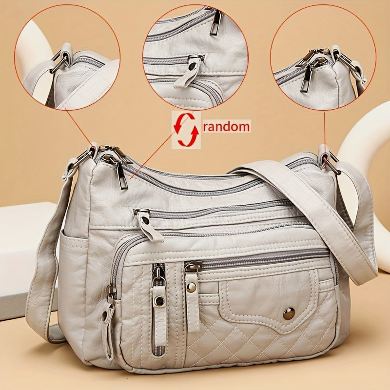 Women’s Large Capacity Soft Shoulder Bag – Lightweight Crossbody Purse